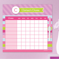 Pastel Stripes Weekly Chore Chart