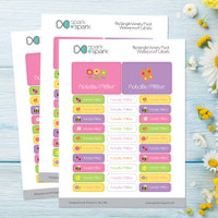 Spring Time Waterproof Kids Labels - Rectangular Pack