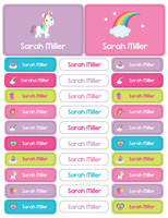 Princess And Rainbows Labels Rectangular Pack (Set of 128)