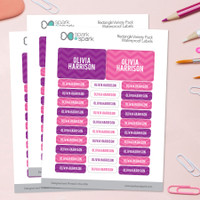 Girls Name on Chevron - Purple Labels Rectangular Pack