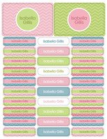 Classic Chevron Labels Rectangular Pack (Set of 128)