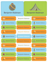 Boy Camping Time Labels Rectangular Pack (Set of 128)