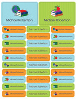 Boy at School Labels Rectangular Pack (Set of 128)