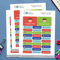 Just Like Me Boy Labels Rectangular Pack (Set of 128)