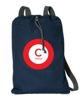 A Linen Red Letter Personalized Cinch Bags