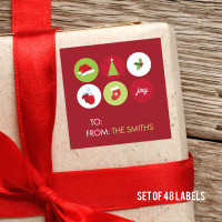 Christmas Symbols Gift Label