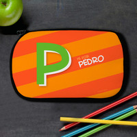 Brilliant Initial - Orange Pencil Case