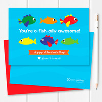 Super Cute Kids Valentines Exchange Cards | Sweet Fish
