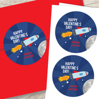 Love To The Moon Valentine Labels