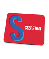 Double Initial Red Mouse Pad