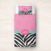 Zebra and Pink Duvet Cover