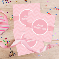 Initials On Chevron Gift Label Set