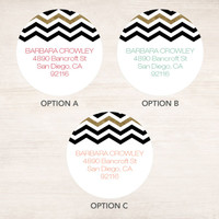 Black Chevron Label Set