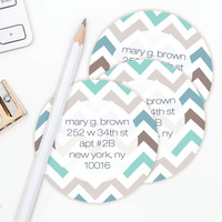 Colorful Chevrons Label Set