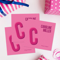 Pink Double Initial Gift Label Set