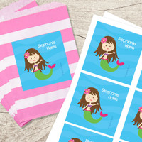 Cute Mermaid Gift Label Set