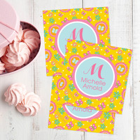 Yellow Flowers Pattern Gift Label Set