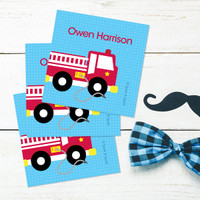 Cool Firetruck Gift Label Set