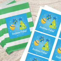 Boy Bday Cheers Gift Label Set