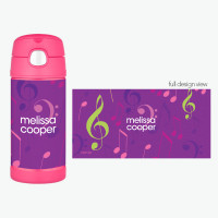 Girly Music Notes Thermos Bottle