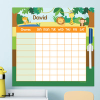 Cute Jungle Animals Toddler Chore Chart