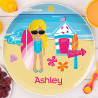 Beach Girl Kids Plates