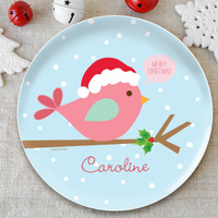 Cute Xmas Birdie Kids Plate