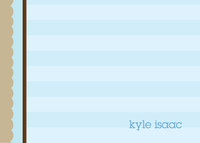 Shop Personalized Stationery Flat Note Cards | Blue And Brown Stripes