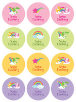 Sweet Unicorns Waterproof Labels for Kids (Set of 48)