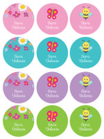 Spring Flowers Waterproof Labels for Kids (Set of 48)