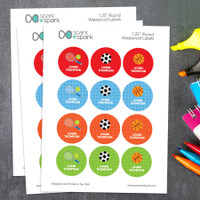 Boy Sports Waterproof Labels for Kids (Set of 48)