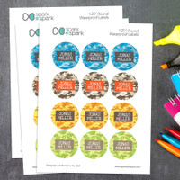 Fun Camouflage Waterproof Labels for Kids (Set of 48)