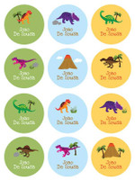 Dinosaurs in the Jungle Waterproof Labels for Kids (Set of 48)