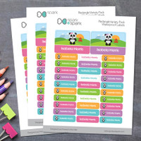 Sweet Panda Labels Rectangular Pack