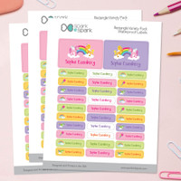Sweet Unicorns Labels Rectangular Pack