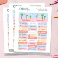 Sweet Flamingo Labels Rectangular Pack