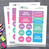 Girls Name on Chevron - Pink  Waterproof Labels Variety Pack