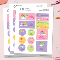 Sweet Unicorns Waterproof Labels Variety Pack