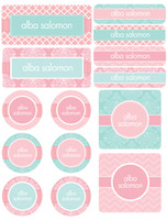 Pretty Quatrefoil Waterproof Labels Variety Pack (Set of 56)