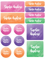 Bold Colorful Name Waterproof Labels Variety Pack (Set of 56)