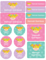 Just like Me Girl Waterproof Labels Variety Pack (Set of 56)