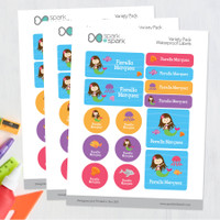 Sweet Mermaid Waterproof Labels Variety Pack (Set of 56)