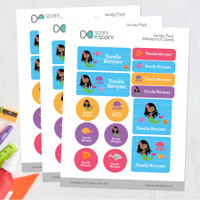 Sweet Mermaid Waterproof Labels Variety Pack (Set of 56)