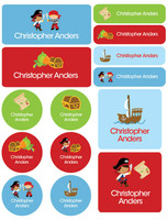 Yo Ho Pirate Boy Waterproof Labels Variety Pack (Set of 56)