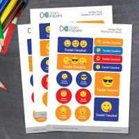 Boy Emojis Waterproof Labels Variety Pack (Set of 56)