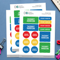 Red And Yellow Chevron Waterproof Labels Variety Pack (Set of 56)