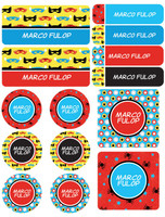 Super Hero Pattern Waterproof Labels Variety Pack (Set of 56)