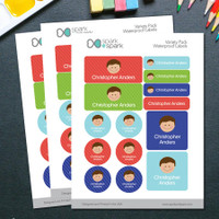 Just Like Me Boy Waterproof Labels Variety Pack (Set of 56)