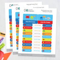 Cute Underwater Animals Labels Rectangular Pack (Set of 128)
