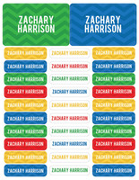 Red and Yellow Chevron Labels Rectangular Pack (Set of 128)